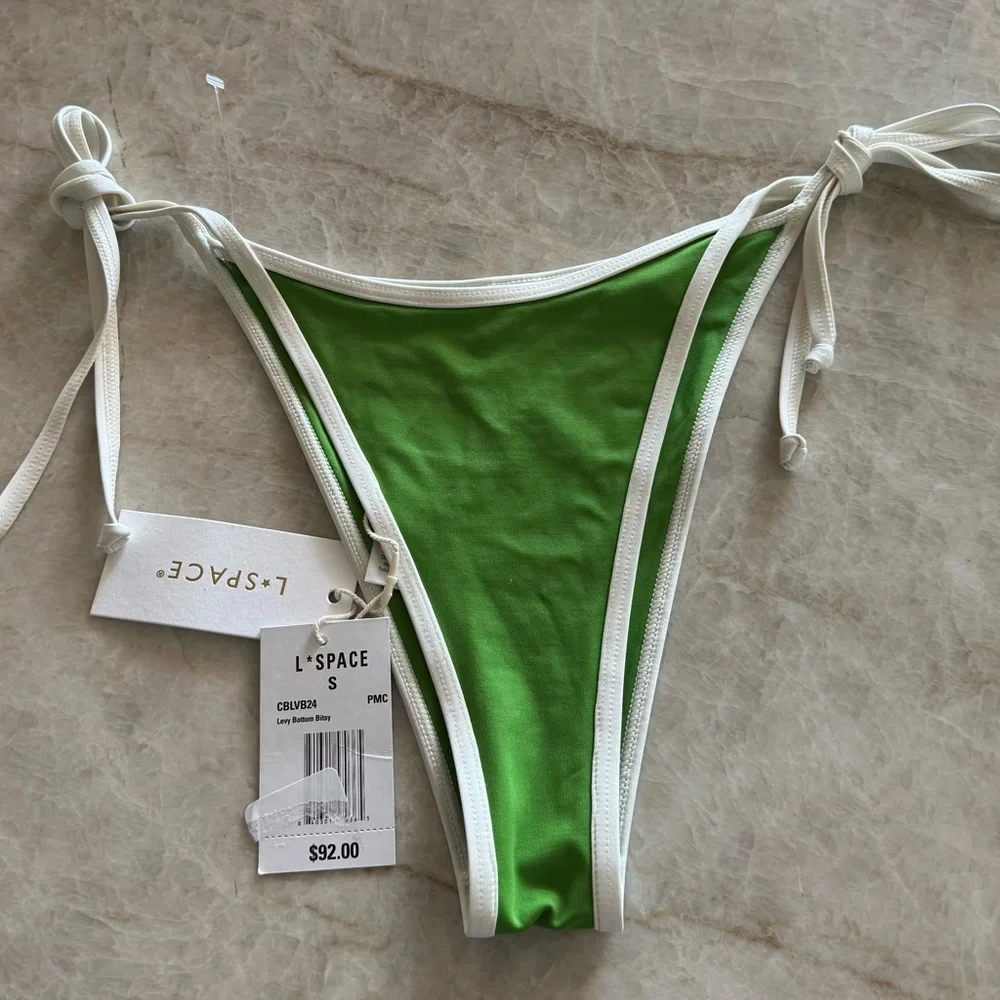L*SPACE Levy Bikini Bottom bitsy in‎ palm cream